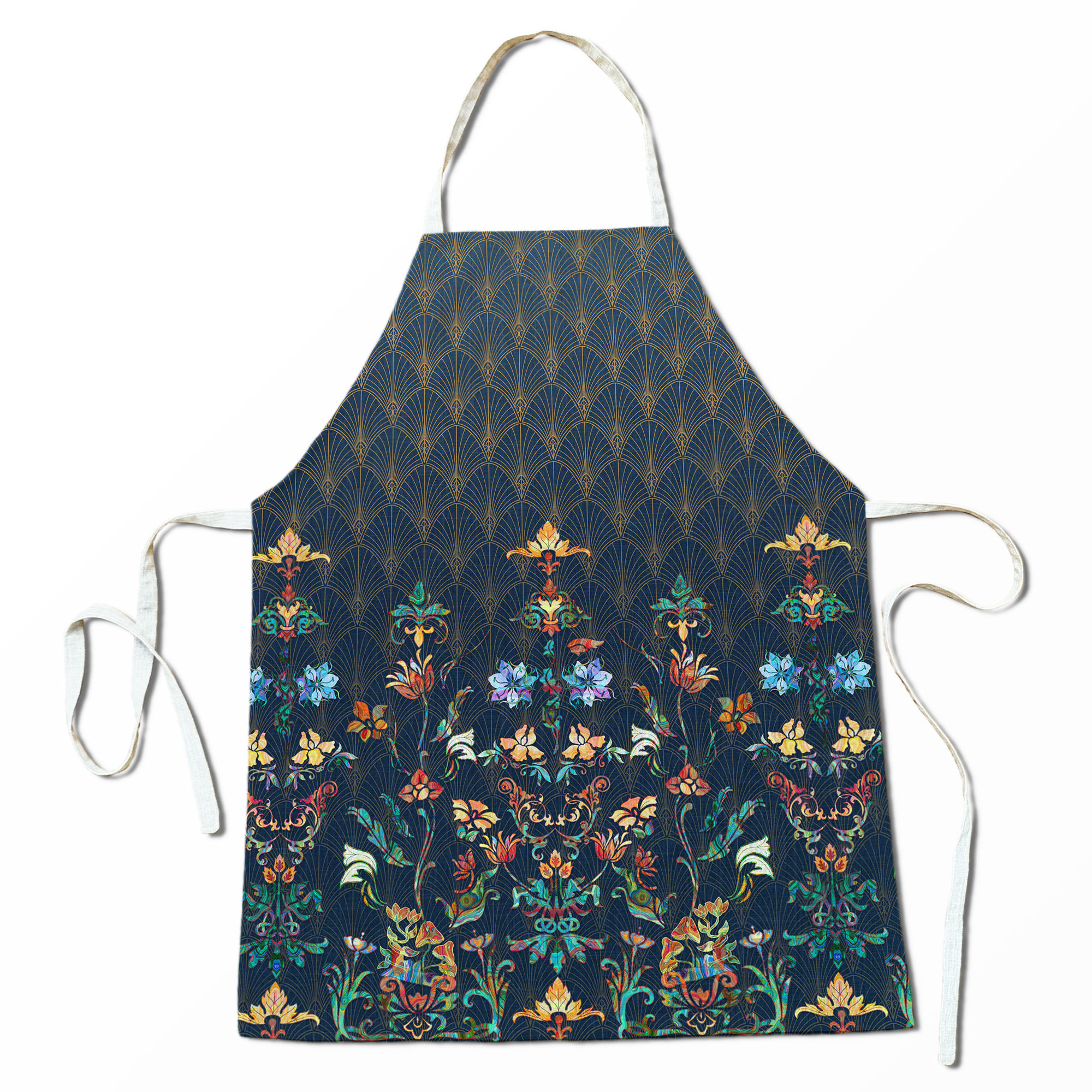 Apron x2 - ArtNouveau Retro Navy - DB122