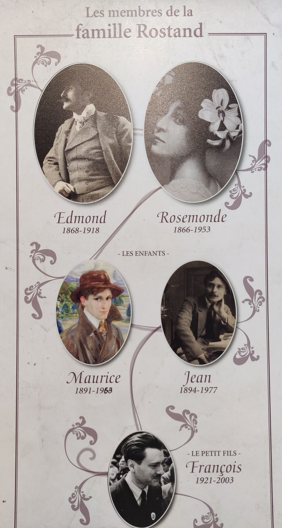 Rostand trouwde in 1890 met dichteres Rosemonde en zij kregen twee kinderen, Maurice en Jean. Van Rosemonde zijn de dichtregels  (L'éternelle chanson – Les pipeaux):                                                                                                                                                                                                                                                         "En elke dag houd ik meer van je, vandaag meer dan gisteren en veel minder dan morgen.”