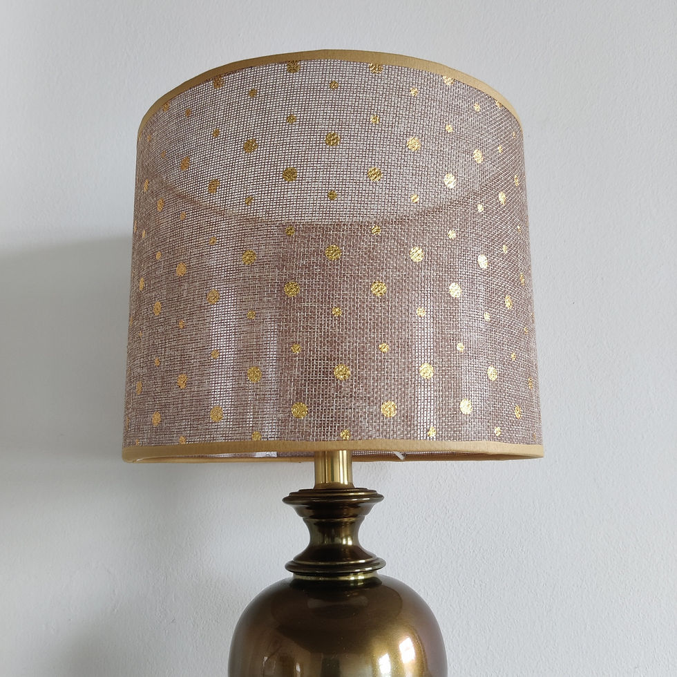Thumbnail: Messing polkadot lamp - natuurlijk jute - voet Kullmann