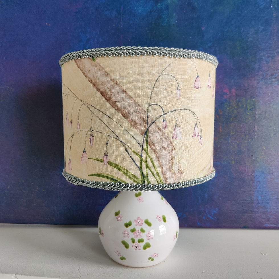 Thumbnail: Frans bloemen lampje - linnen van Colefax and Fowler