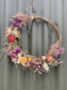 Willow wreath with dried flowers