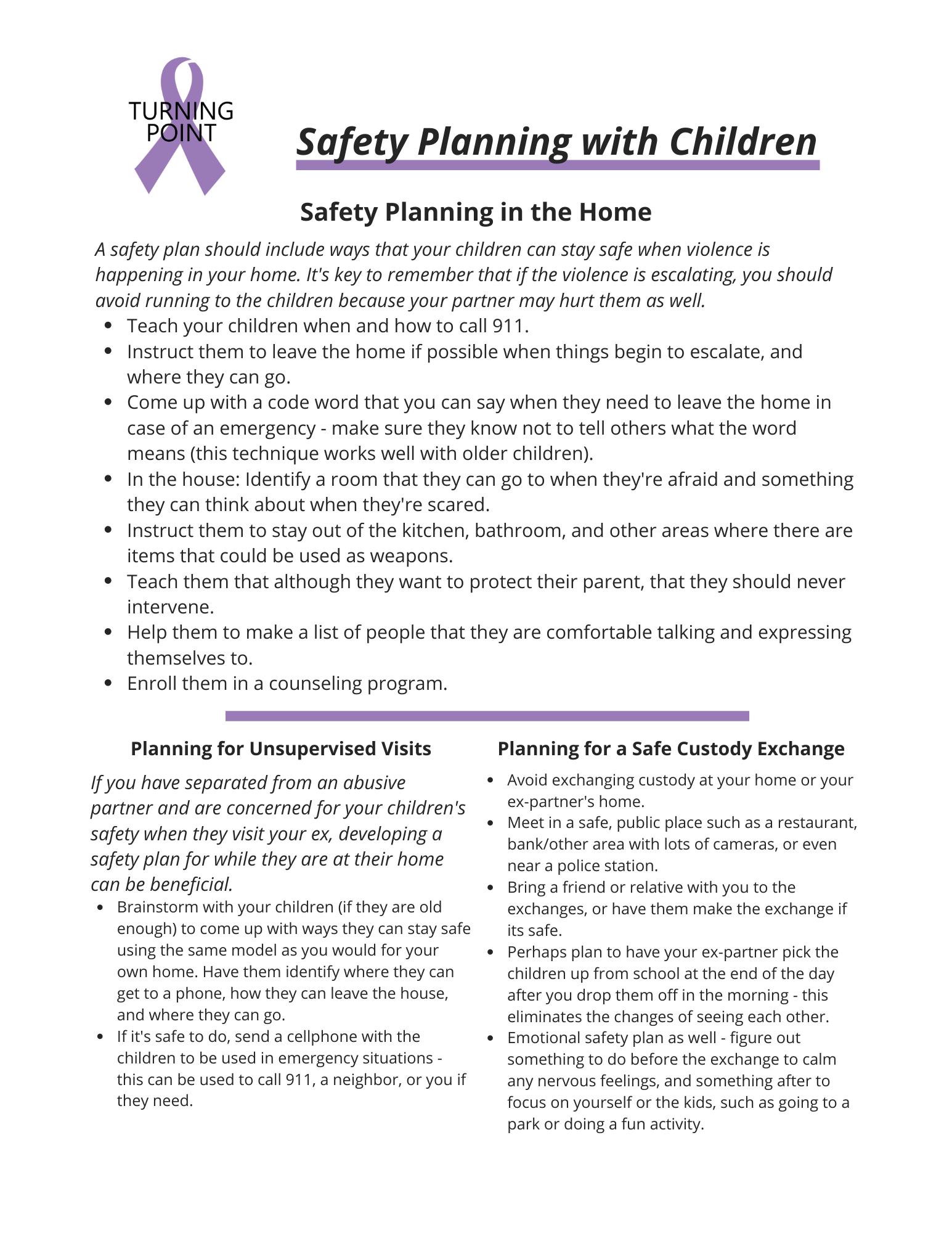 Safety Planning with Children