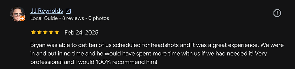 Bazemore Studios Google Review