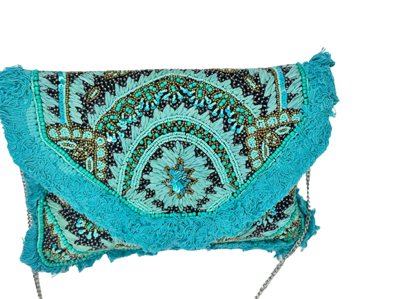 Thumbnail: Beads Worked Handmade Clutch Bag