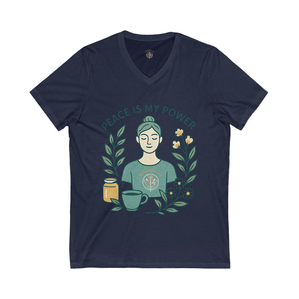 Thumbnail: Rooted Warriors – “Peace Is My Power” V-Neck Tee