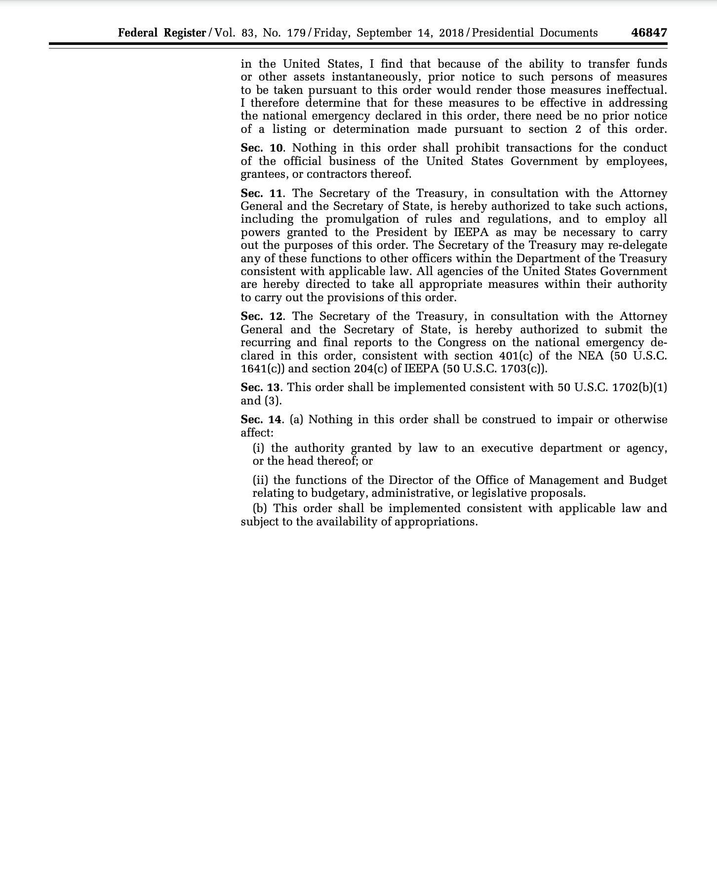 executive order 13848 executive order 13848