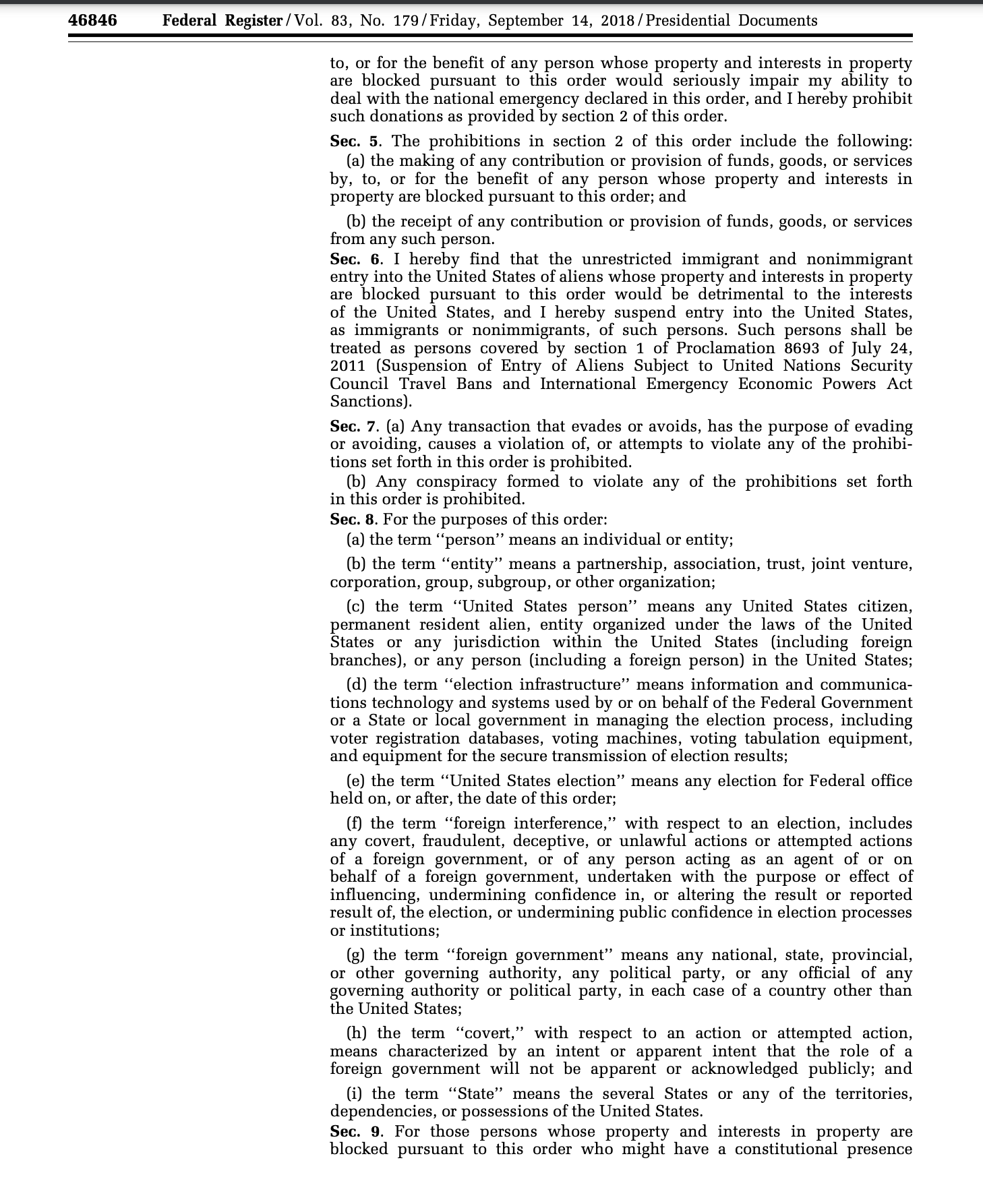 executive order 13848 executive order 13848