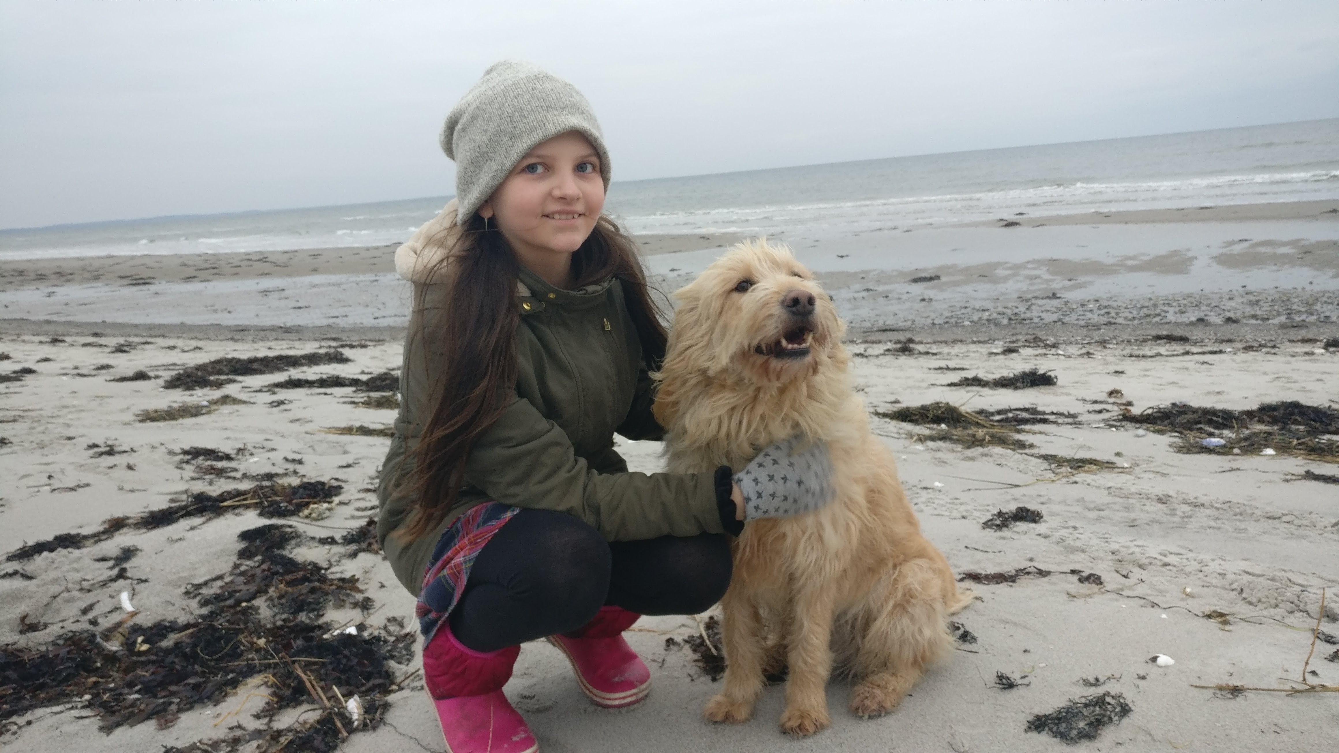 Emmely med hendes hund Lizzie