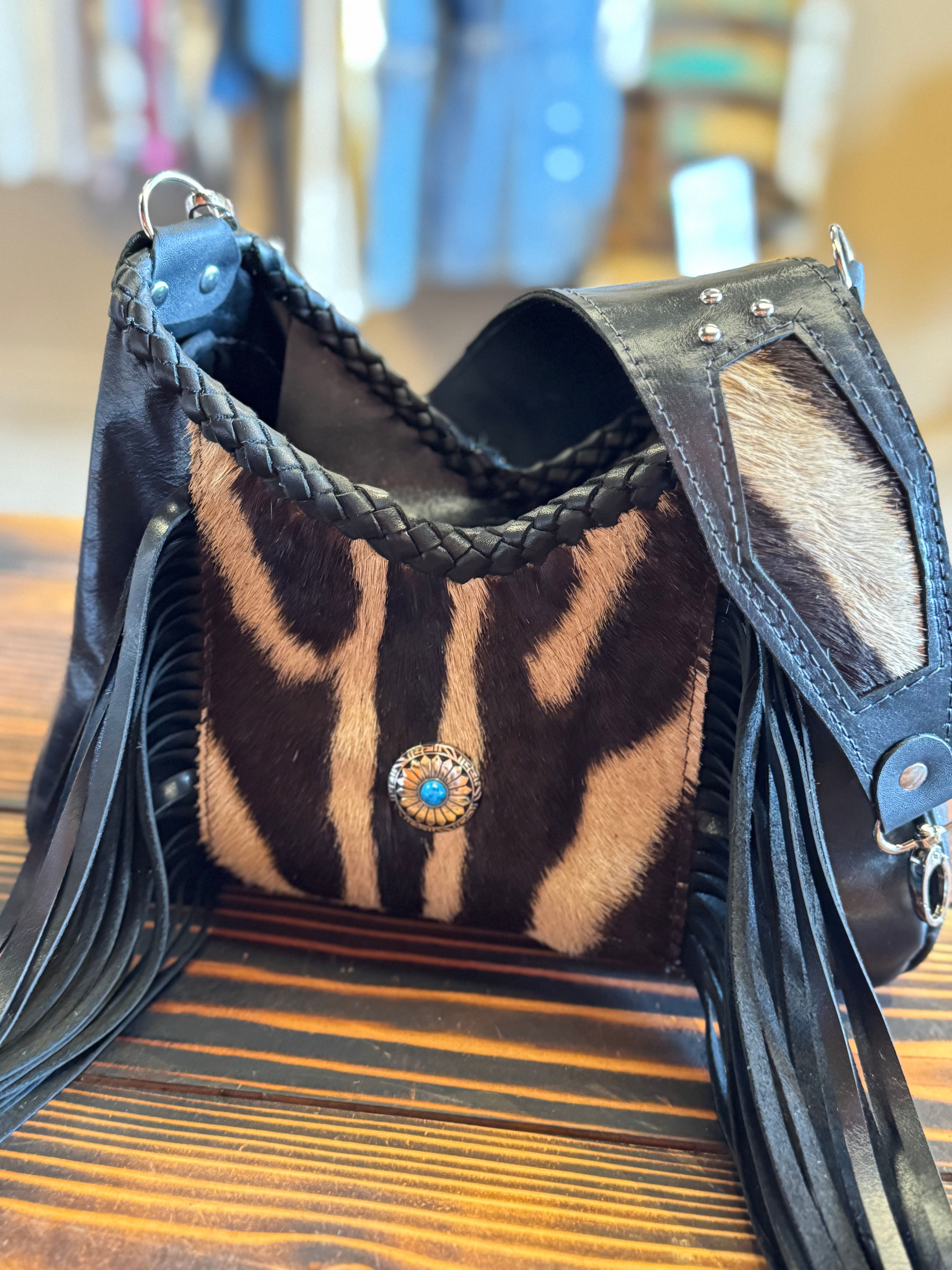 Genuine Zebra Shoulder Bag 