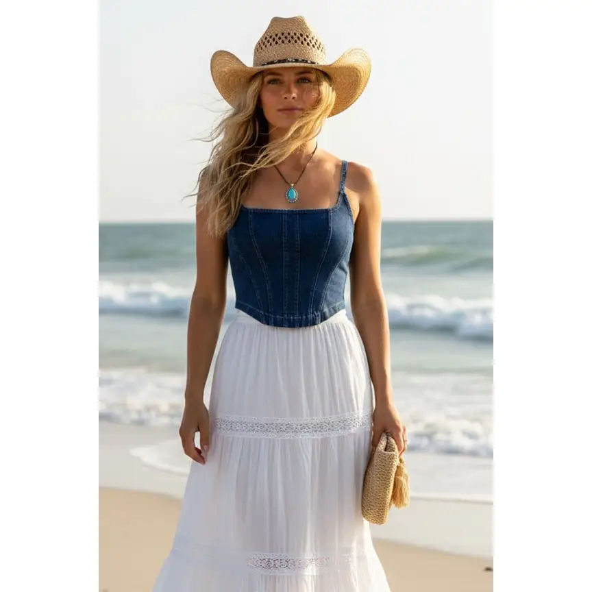 Denim Corset Tank