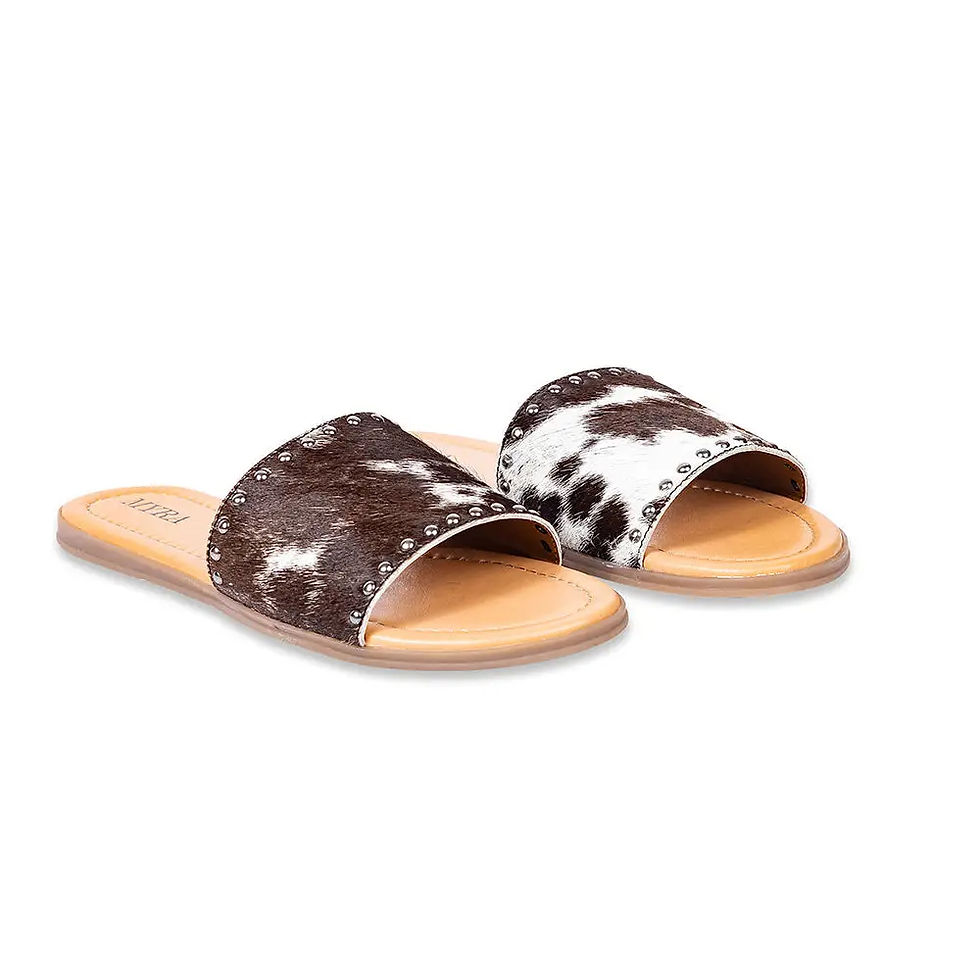 Thumbnail: Cowhide Slides - Dark Brown