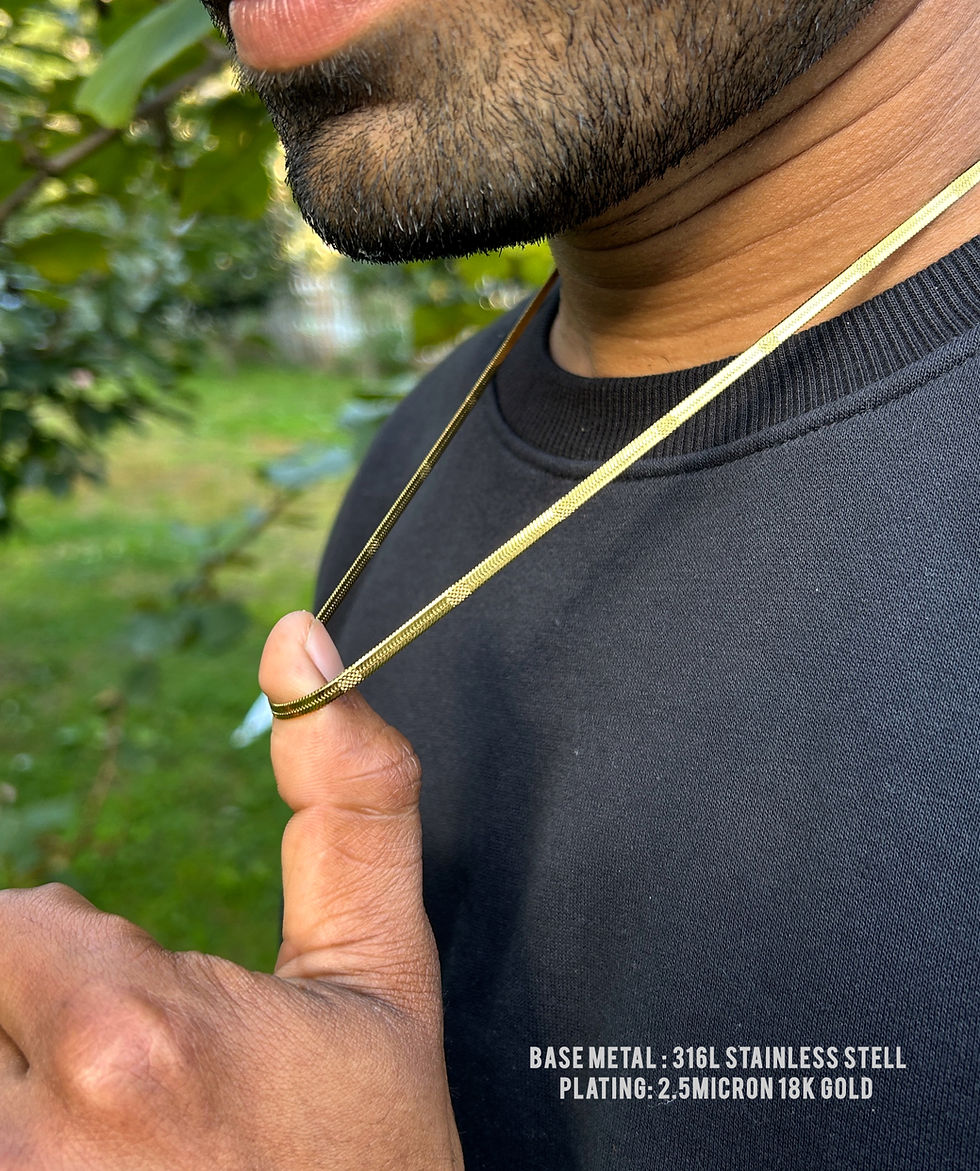 Thumbnail: The Nomad Mens Chain 18K Gold Plated, Ocean Safe