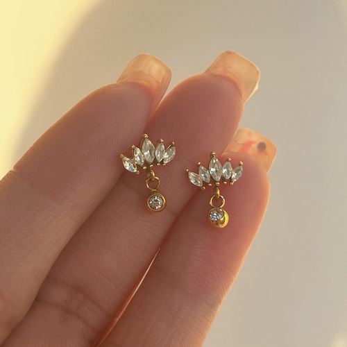 Lotus Blossom Studs - 18K Gold Plated,  Ocean-Safe