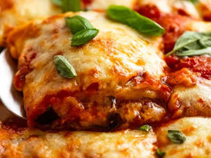 High Protein Low Carb Recipe - Eggplant Parmigiana 28g Protein Per Serving!