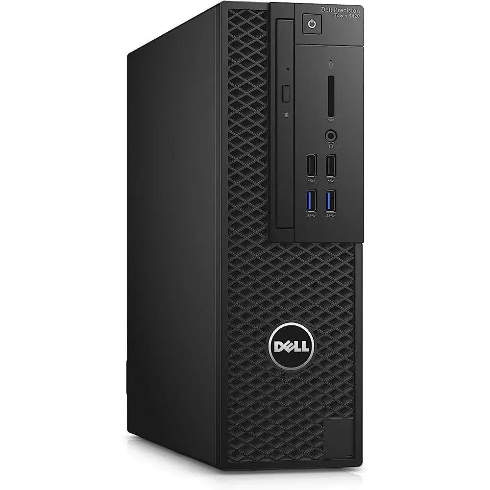 Front view of a Dell OptiPlex 3060 SFF desktop computer in black, featuring a vertical honeycomb grill and front-facing USB 3
