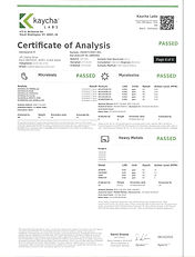 CERTIFICATE OF ANALYSISI