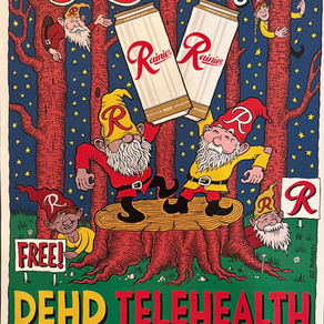 R-Day poster with Rainier beer cans and elves