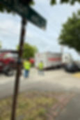 A semi-truck dropped the shipping container it was hauling on Corson Avenue closing Corson Avenue. (Photo by Seth Pike via Facebook)