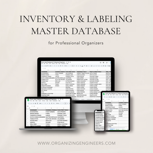 Inventory & Labeling Database | Organizing Engineers