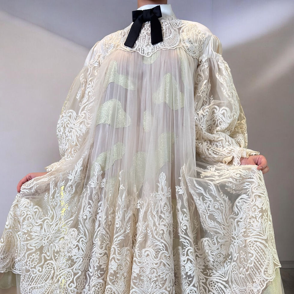 Thumbnail: Embroidered lace dress with details