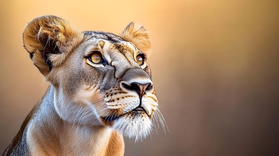 Portrait d’une lionne au regard attentif