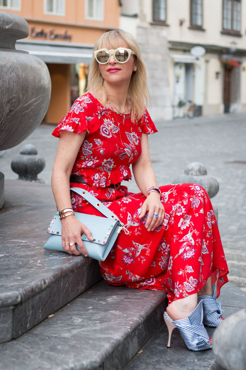 promod dress, no21 mules, gucci belt, mjz fashion, blogger style, le specs