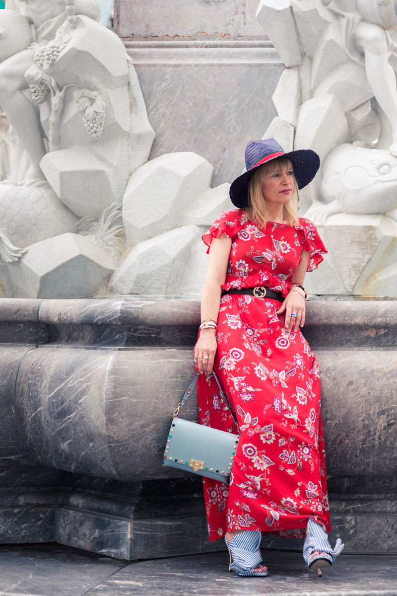 promod dress, no21 mules, gucci belt, mjz fashion, blogger style