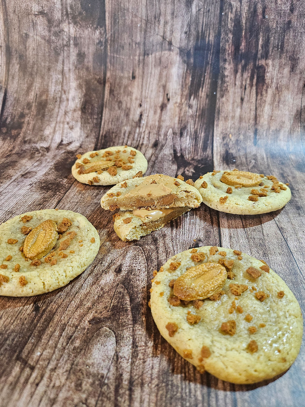 Miniature : Plusieurs cookies au spéculoos lotus et chocolat dulecy valrhona