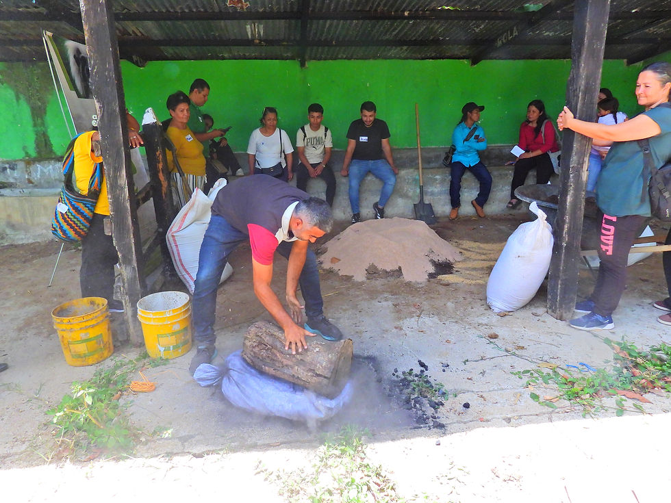 Preparación de abono orgánico sólido tipo Bocashi. Fotografía de Ruben Rojas