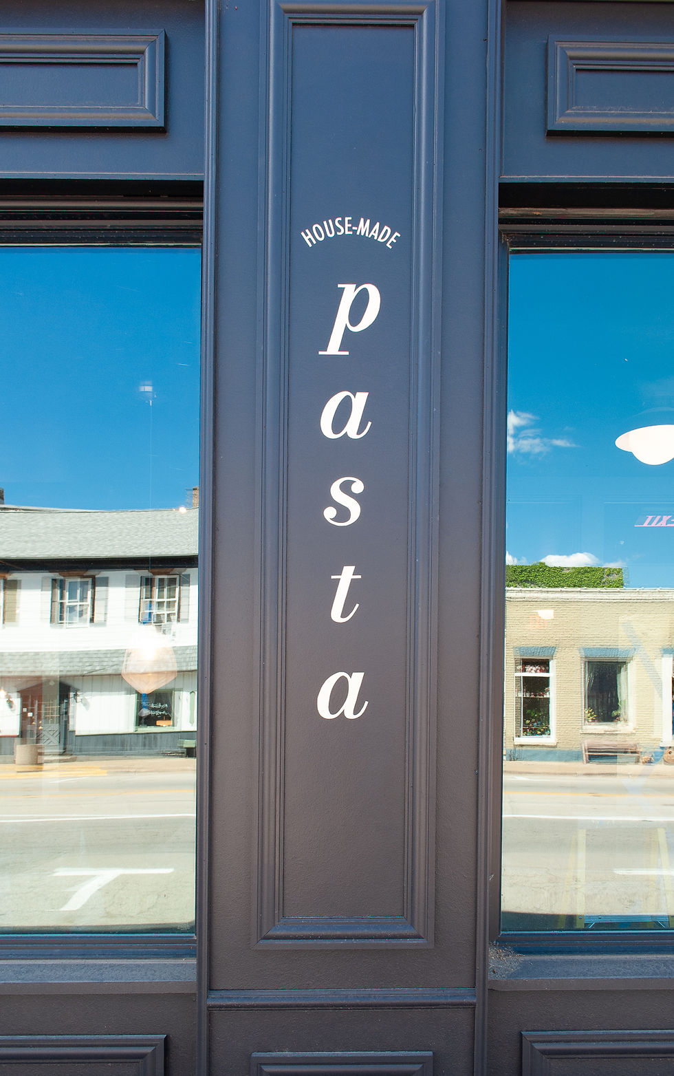 pasta hand painted on building