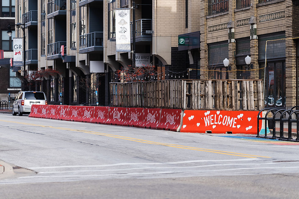 Grand Rapids Heartside barricade murals