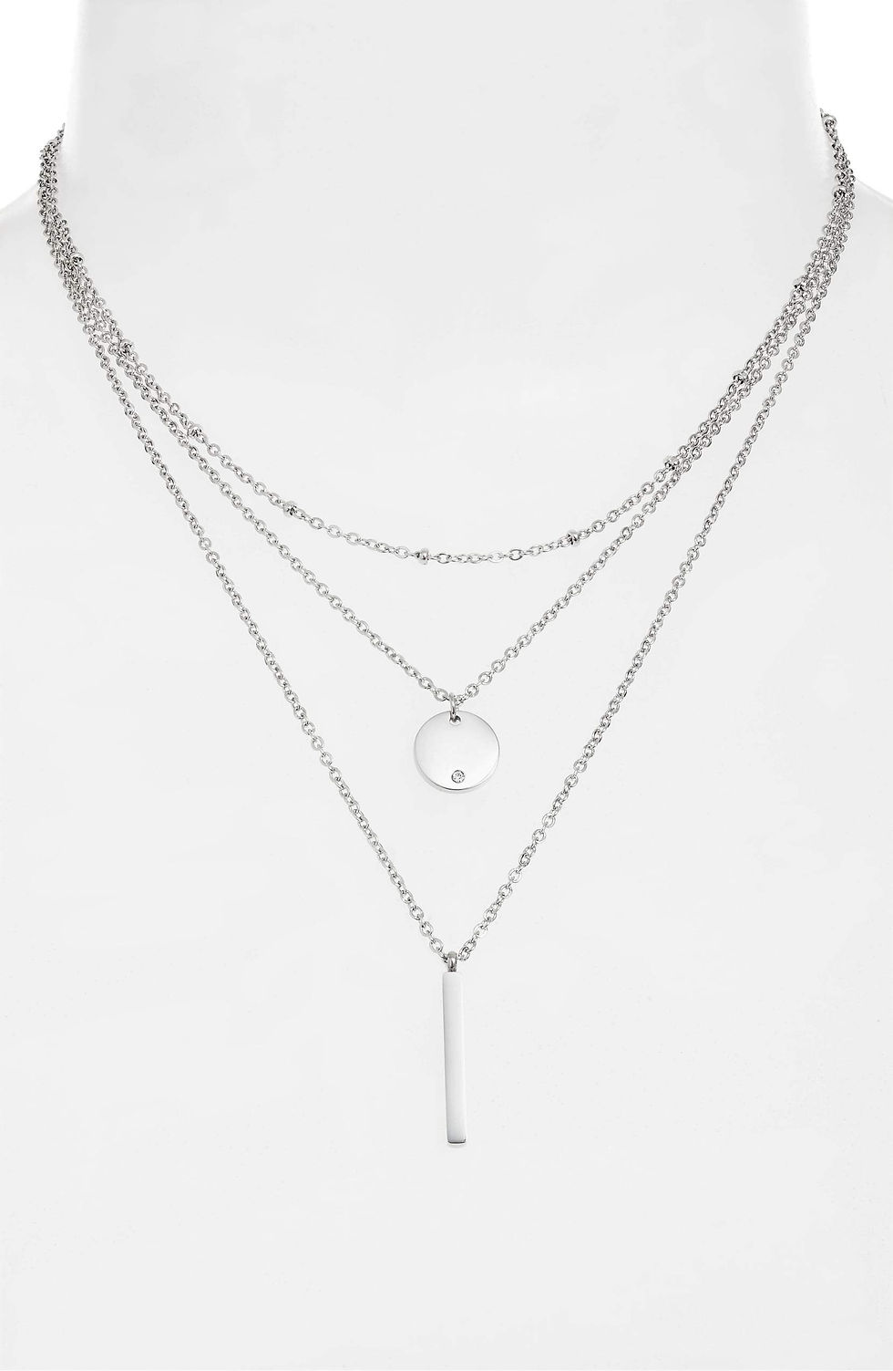 【GETMEBLING】Triple Cubic Necklace ネックレス Triple Strand Necklace | Cubic Zirconia and Stainless Steel