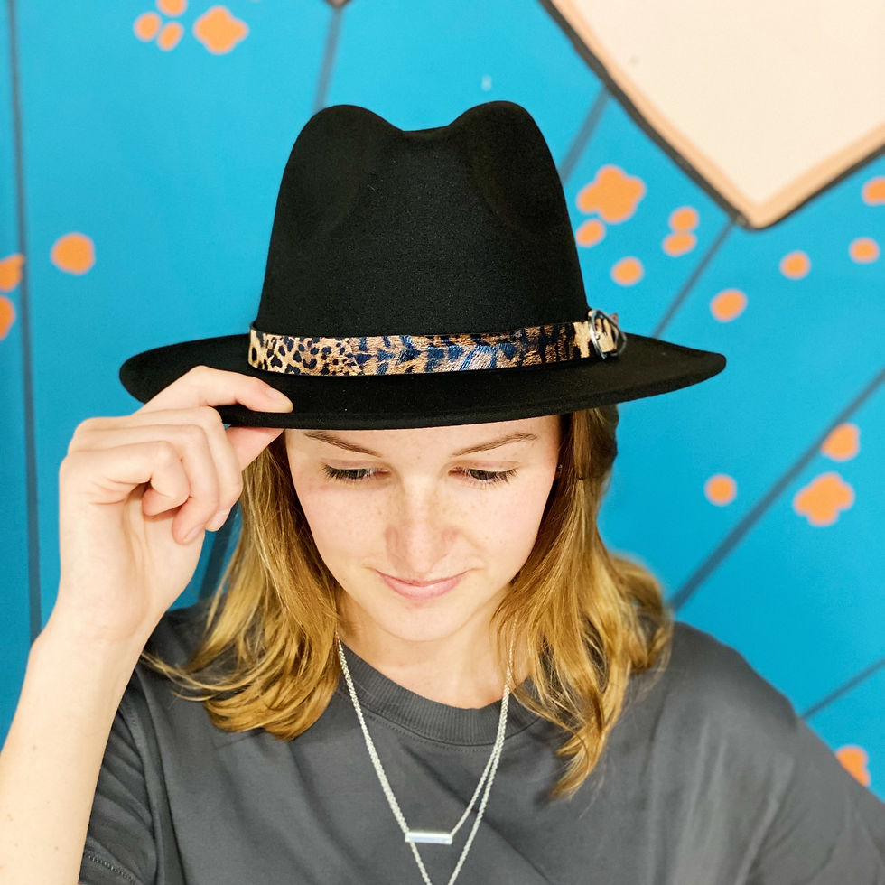 थंबनेल: Leopard Band Fedora Hat | Edgy Head wear
