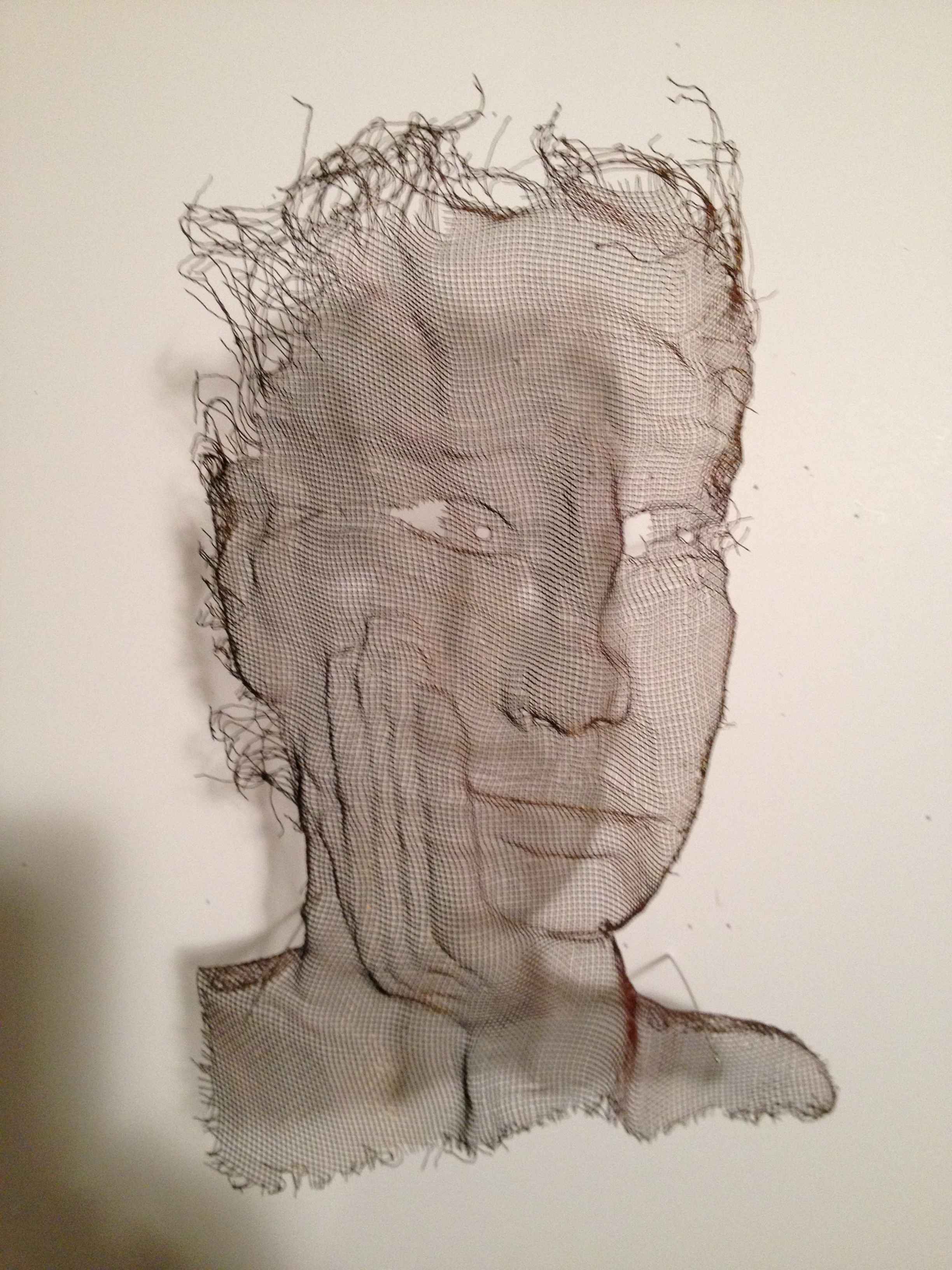 wire mesh sculpture portraits