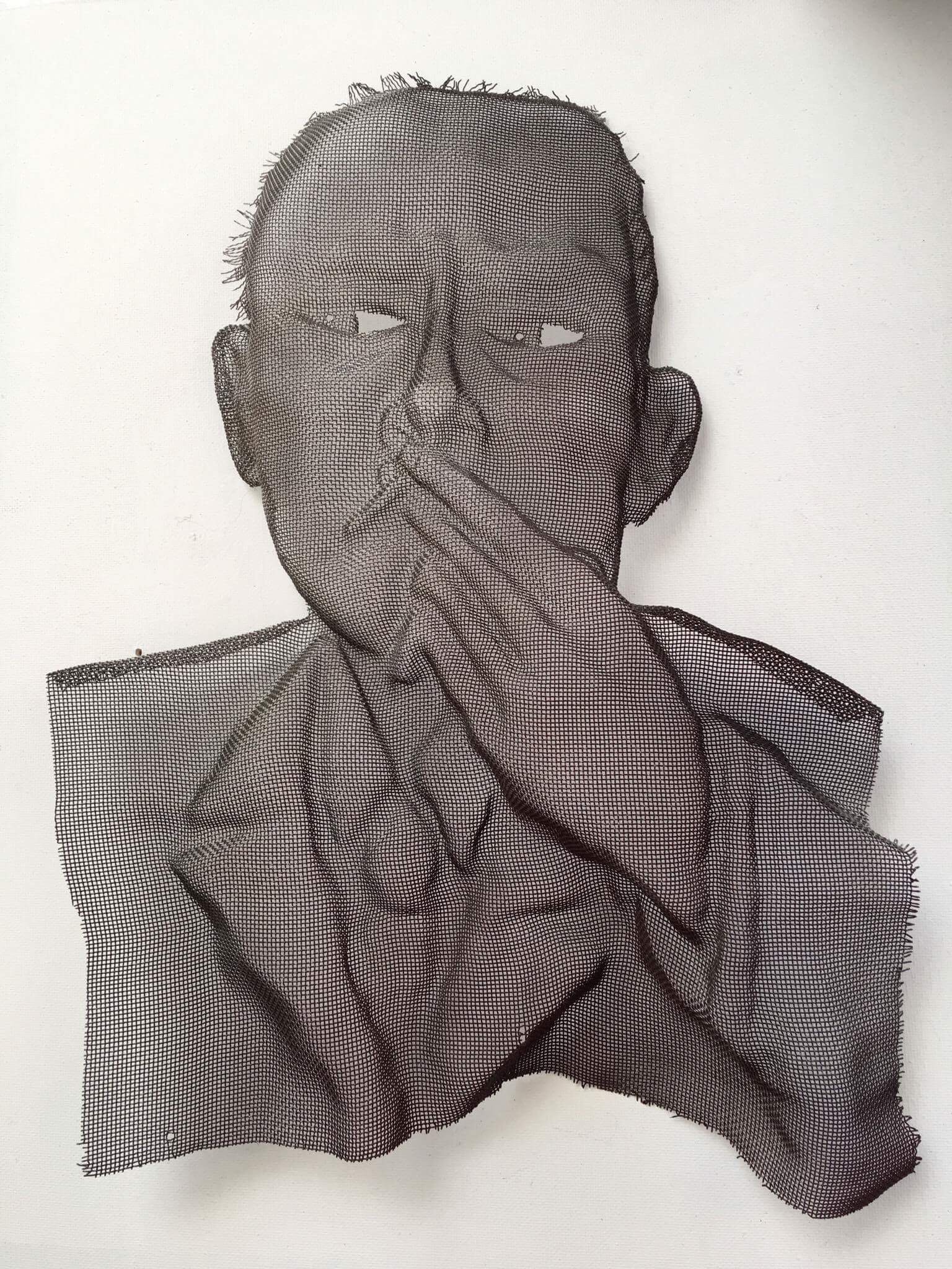 wire mesh sculpture portraits