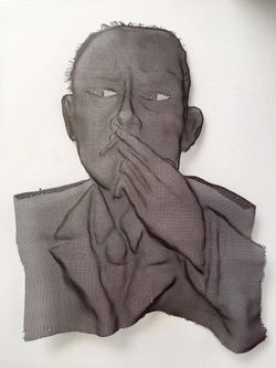 wire mesh sculpture portraits