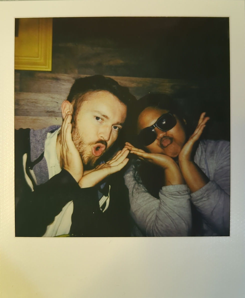 Couple posing for photo, bar, Old Town San Diego