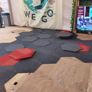 alfombra hexagonal 