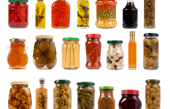 Jars and Bottles with Pickles