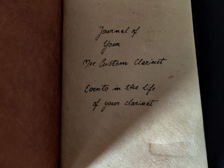 The Journal of your Moe Custom Clarinet