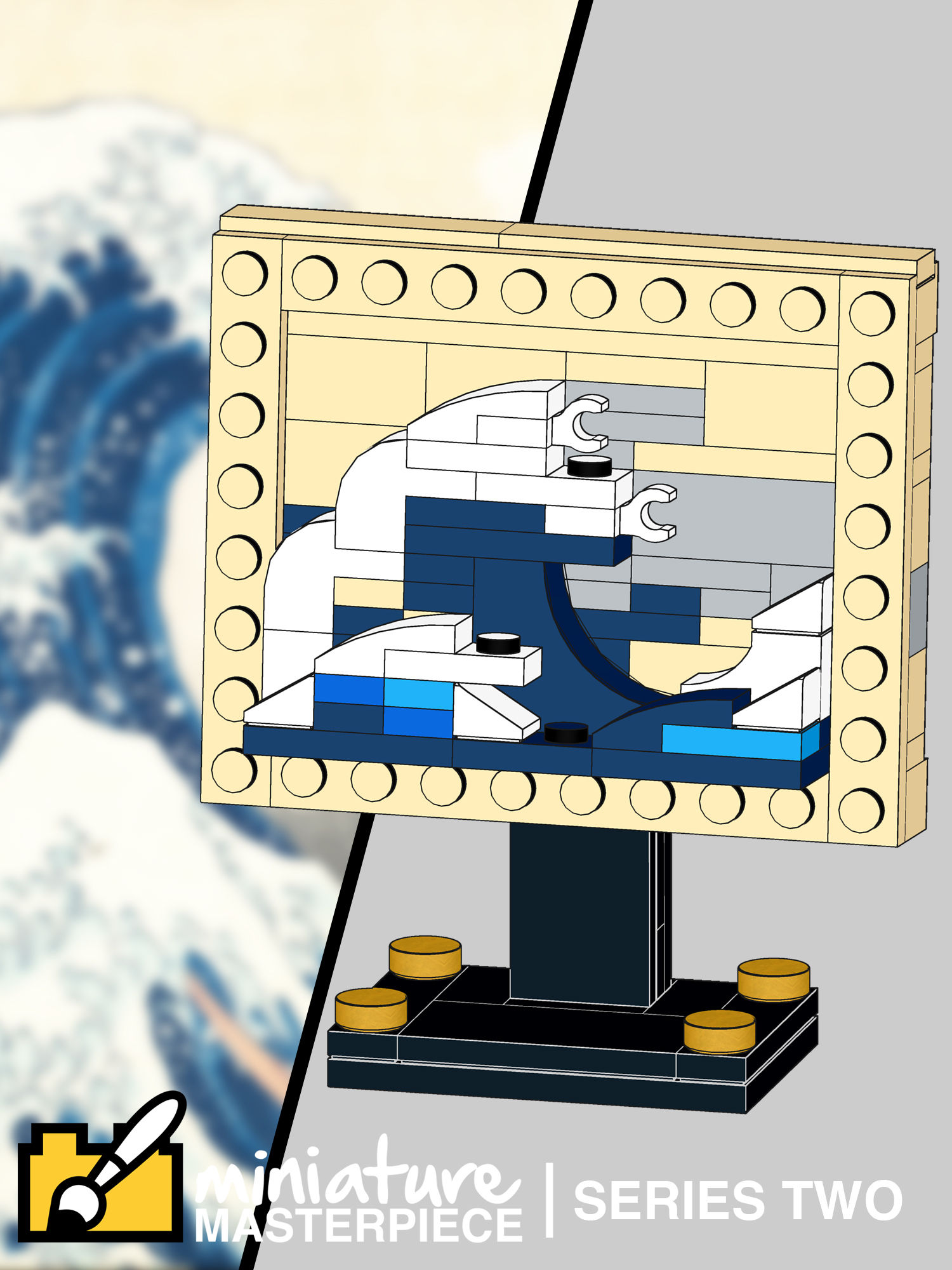 Hokusai the great wave miniature masterpiece lego art set by little big art