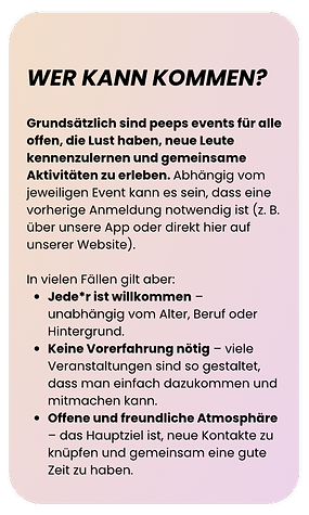 Infos über peeps events