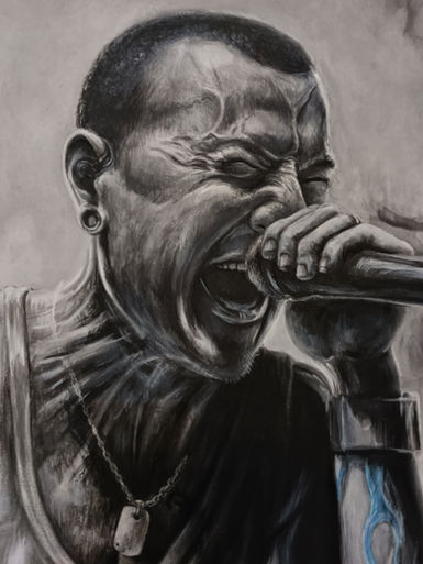 Quadro Chester Bennington (particolare) , Acrilico su Tela