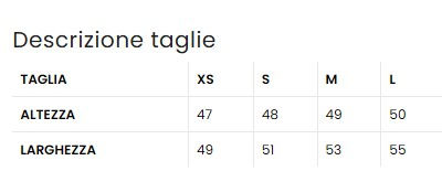 Thumbnail: Felpa crop donna tabella taglie misure