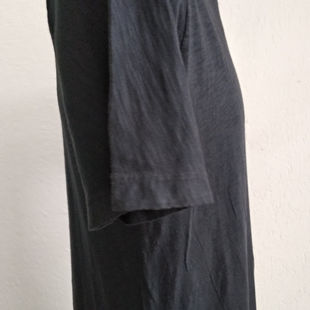 Men's slub cotton T-shirt, raw cut, round neckline (dark gray) (4) .jpg