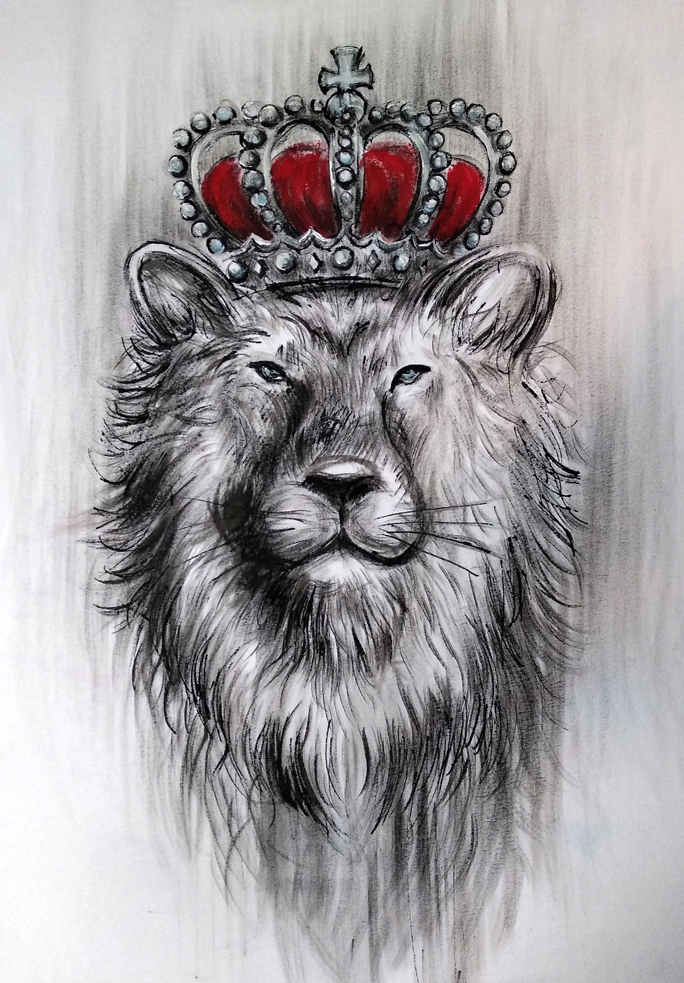 The king_Lion_Handpainted_T Shirt