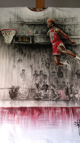 Michael Jordan MJ23 T Shirt personalizzata disegnata e dipinta a mano