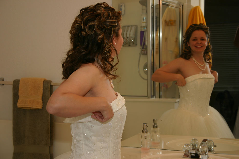 The "day-of": Chianti-free wedding dress; no hangover.