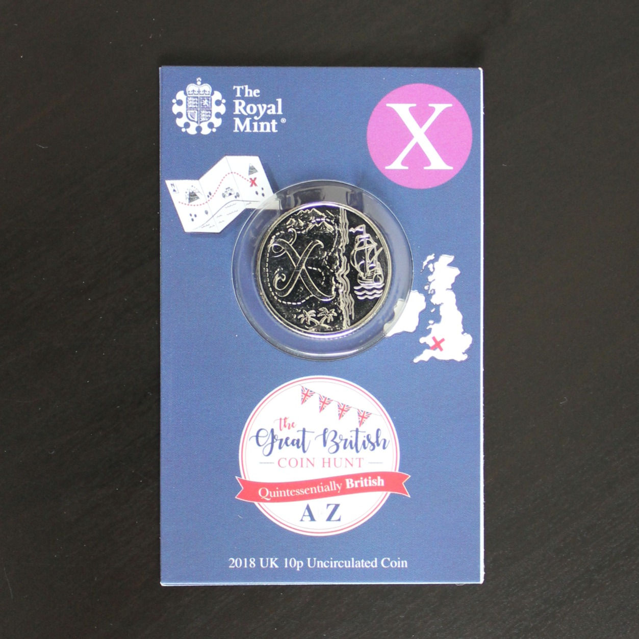 2018 Letter X Alphabet 10p - Royal Mint Carded