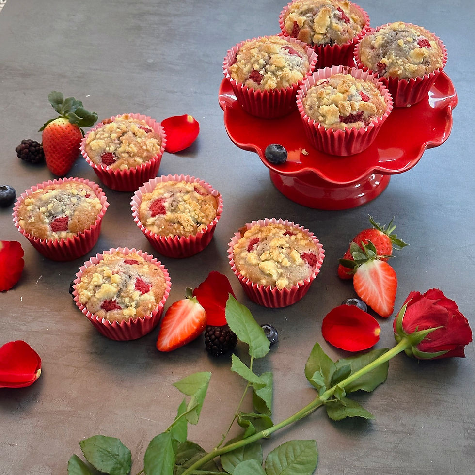 Mixed Berry Crumble Muffins